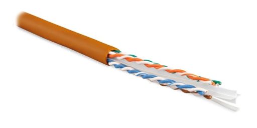 Кабель витая пара Hyperline UUTP4-C6-S23-IN-LSZH-OR-100