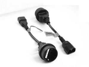 Силовой шнур Powercom, Schuko, вилка IEC 60320 С14, 0.23 м, 10А, цвет: чёрный