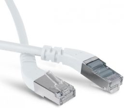 (Архив)Шнур комм. угловой Hyperline, кат. 6, экр., F/UTP, RJ45/RJ45, LSZH, AWG26 1м, белый, левый/левый 45°