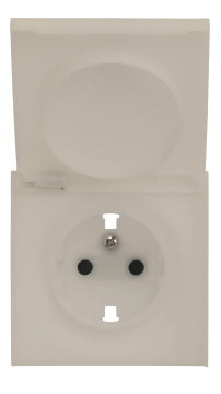 Лицевая панель розеточная Rikett Classic, C защитными шторками и защитной крышкой, цвет: латте, (35634 LT)