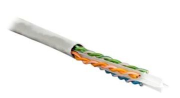 (Архив)Кабель витая пара Hyperline, PVC, U/UTP, кат. 6, проводник Ø 0,56мм, 305м, бухта, тип прокладки: внутри зданий, цвет: серый