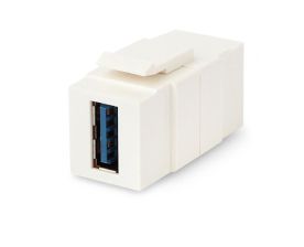 Модуль универсальный Hyperline, keystone, 1хUSB (Type A), Toolless, неэкр., 1 шт, цвет: белый