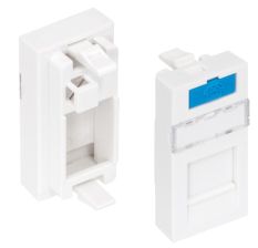 Вставка Nikomax, 1х keystone, 22,5х45 мм (ВхШ), плоская, mosaic, цвет: белый (NMC-PM1P-PH-WT)