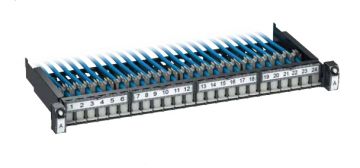 Комм. патч-панель наборная Schneider Electric Actassi, 19", 1HU, портов: 24хRJ45, кат. 6, неэкр., выдвижная, цвет: серый, (VDIG112241U)
