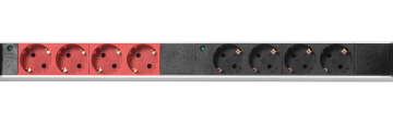 Блок распределения питания Rem Rem-3x16, 3м, Schuko х24, 1463х45х60 мм(ВхШхГ), 16А, 3ф, подкл IEC 320 309 3PN, индикатор, алюминий