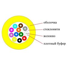 Кабель ВО Datarex Tight Buffer,  12хОВ, OS2 9/125, LSZH (нг(A)-HFLTx), Ø 7,5мм, барабан, универсальный, небронированный, цвет: жёлтый