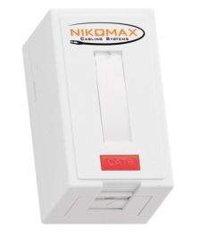 (Архив)Розетка информационная Nikomax, 1x RJ45/8P8C, кат. 6, экр., 70х30 мм (ВхШ), упаковка: 1 шт, цвет: белый, (NMC-WO1SE2-WT)