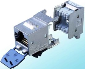 (Архив)Модуль универсальный AMP, keystone, 1хRJ45, 180°, кат. 6A, неэкр., 1 шт