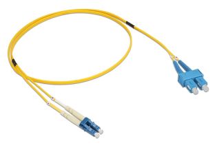 Комм. шнур оптический Legrand LCS3, Duplex SC/LC (UPC/UPC), OS2 9/125, LSZH, 2м, синий хвостовик, цвет: жёлтый