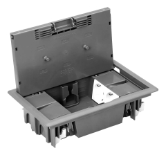 Люк напольный Efapel, пластик, 4 розетки 45х45 мм, 166х256 мм (ВхШ), глубина установки: 59,5 мм, модулей: 8, напольный, цвет: антрацит