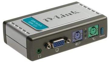 Переключатель KVM D-Link, портов: 2 х VGA D-SUB (HDB-15), 28х61х104 мм (ВхШхГ), PS/2