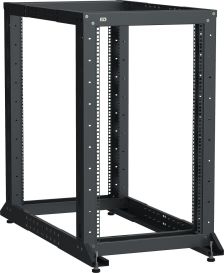 Стойка открытая 19" ITK LINEA F, телекоммуникационная, 20U, 1049х600х1000 мм (ВхШхГ), двухрамная, цвет: чёрный