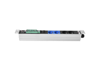 Блок распределения питания Rem Rem-2MC, Schuko х4, 45х440х60 мм(ВхШхГ), 32А, 1ф, вход клеммная колодка, серый, Linux