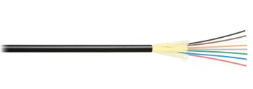 (Архив)Кабель ВО Nikolan Loose tube,  12хОВ, OS2 9/125, LSZH, Ø 6,5мм, катушка, снаружи зданий, небронированный, цвет: чёрный, арамидные нити
