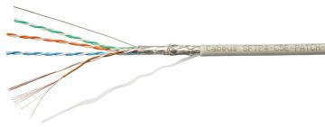 Кабель витая пара Cabeus, PVC нг(А)-LS, SF/UTP, кат. 5е, проводник Ø 0,16мм, 305м, бухта, тип прокладки: внутри зданий, цвет: серый