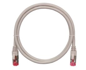 Шнур комм. Nikomax, кат. 6A, экр., S/FTP, RJ45/8P8C, 500 МГц, LSZH, AWG26, 7.5м, серый, класс Еа