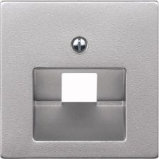 Лиц. панель розеточная Legrand Valena, 1х RJ45, 30х30 мм (ВхШ), плоская, для розетки RJ45 с винтом. В упаковке 5 шт., цвет: алюминий (LEG.770255)