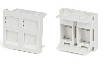 Лиц. панель розеточная Schneider Electric Actassi, 2х RJ45, 45х45 мм (ВхШ), плоская, шторки, цвет: белый (VDI88140_24PCS)