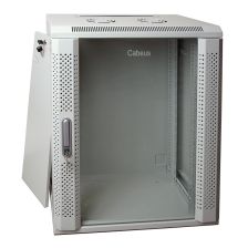 Шкаф телекоммуникационный настенный Cabeus SH-05F, 19", 18U, 901х600х600 мм (ВхШхГ), дверь: стекло, разборный, цвет: серый