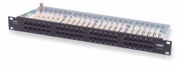 (Архив)Комм. патч-панель AMP, 19", 2HU, портов: 48 х RJ45, кат. 5е, универсальная, неэкр., цвет: чёрный, (1479155-2)