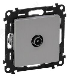 Розетка в сборе Legrand Valena Life, 1x TV, экр., внешняя, 51х58 мм (ВхШ), цвет: алюминий, (LEG.753651)