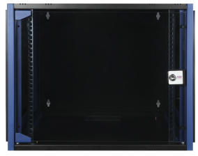 Шкаф телекоммуникационный настенный Datarex, 19", 9U, 357х600х450 мм (ВхШхГ), дверь: стекло, разборный, цвет: чёрный