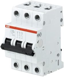Автоматический выключатель ABB S200, 3 модуль, C класс, 3P, 80А, 6кА, (2CDS253001R0804)