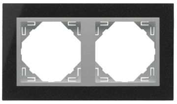 Рамка Efapel Logus90, 2 поста, плоская, универсальная, цвет: гранит/алюминий (90920 TGA)