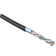 Кабель витая пара Hyperline, PE, F/UTP, кат. 5е, проводник Ø 0,64мм, 1м, бухта, тип прокладки: снаружи зданий, цвет: чёрный