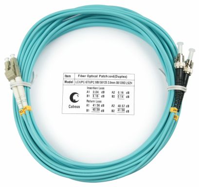 Коммутационный шнур оптический Cabeus FOP-50-LC-ST-15m