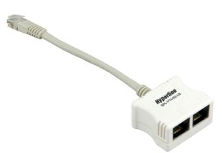 Разветвитель Hyperline SPL, 2x RJ45, кат. 5е, цвет: белый, (SPL-YT4-E2-U2)