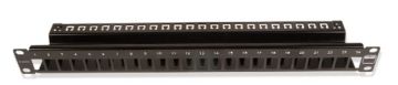 Комм. патч-панель Siemon TERA-MAX, 19", 1HU, портов: 24хkeystone, кат. 5-7A, универсальная, экр., цвет: чёрный, (TM-PNLZ-24-01)