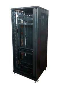 Шкаф телекоммуникационный напольный TWT Business, IP20, 32U, 1610х600х600 мм (ВхШхГ), дверь: без двери, боковая панель: сплошная, разборный, цвет: чёр