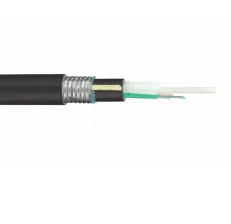 Кабель волоконно-оптический Eurolan L04 Loose Tube, 4хОВ,OM2 50/125 , PE, Ø 12,4мм, снаружи зданий в грунт, гофрированная стальная лента, 2,7 кН, чёрн