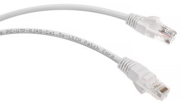 Шнур комм. Cabeus, кат. 5е, неэкр., U/UTP, RJ45/RJ45, LSZH, AWG24 0.5м, белый