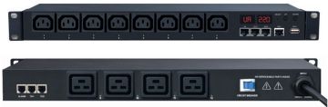 (Архив)Блок силовых розеток Hyperline, IEC 60320 С13, IEC 60320 С19 х 12, вход IEC 309 32A 2P+E, шнур 3 м, 45х482,6х216 мм (ВхШхГ), 32А, 19", чёрный