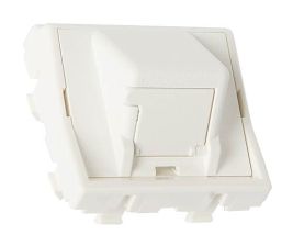 Лиц. панель розеточная Panduit Mini-Com, 1х keystone, 45х45 мм (ВхШ), скошенная, mosaic, шторки, цвет: белый (CFPFS1SAW)