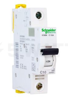 Автоматический выключатель Schneider Electric Acti 9, 2 модуль, C класс, 1P, 10А, 6кА, (A9F79110)