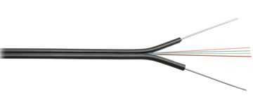 (Архив)Кабель ВО Nikolan Loose tube,  1хОВ, OS2 9/125, LSZH, катушка, универсальный, небронированный, цвет: чёрный, бабочка со стальными прутками