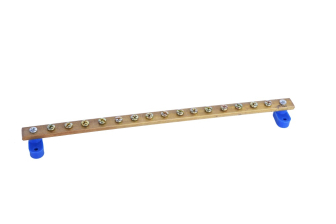 Панель заземления ЦМО, для шкафов и стоек, 200 мм, (9 точек подключения с винтами М5, 2 точки заземления 25мм)