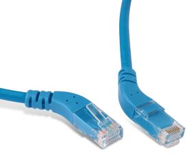 Шнур комм. угловой Hyperline, кат. 6, неэкр., U/UTP, RJ45/RJ45, LSZH, AWG24 5м, синий, правый/правый 45°
