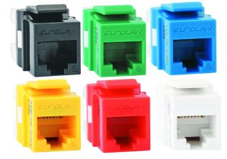 Модуль универсальный Eurolan, keystone, 1хRJ45, кат. 6A, неэкр., цвет: белый