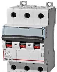 Автоматический выключатель Legrand DX3, 3 модуль, C класс, 3P, 10А, 16кА, (LEG.409252)
