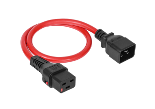 Шнур для блока питания Rem Rem-10, IEC C19, вилка IEC C20, 0.5 м, 16А, с фиксатором, термостойкий , красный