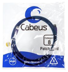Шнур комм. Cabeus, кат. 8, экр., S/FTP, RJ45/8P8C, LSZH, AWG24 1.5м, синий