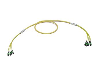 Комм. шнур оптический Eurolan, MTP/MTP, OS2 9/125, LSZH (нг(A)-HF), 100м, Ø 6,4мм, зелёный хвостовик, цвет: жёлтый