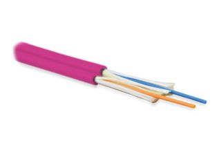 Кабель ВО Hyperline FO-D2-IN Tight Buffer,  2хОВ, OM4 50/125, HFLTx, Ø 2мм, внутри зданий, небронированный, цвет: маджента