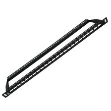 Комм. патч-панель наборная BNH, 19", 0,5HU, портов: 24 х Keystone Jack, кат. 5е-8, универсальная, неэкр., цвет: чёрный, (B100.0.5-24-0-UTP-UNB)