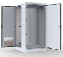 Шкаф уличный всепогодный напольный ЦМО ШТВ-2, IP65, 36U, 1840х1000х900 мм (ВхШхГ), дверь: металл, цвет: серый, (ШТВ-2-36.10.9-43А3)