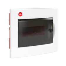 Щит электрический настенный DKC RAM base IP41, 1ряд. 8мод., с клеммным блоком, дверь: тонированное стекло, корпус: пластик, цвет: белый